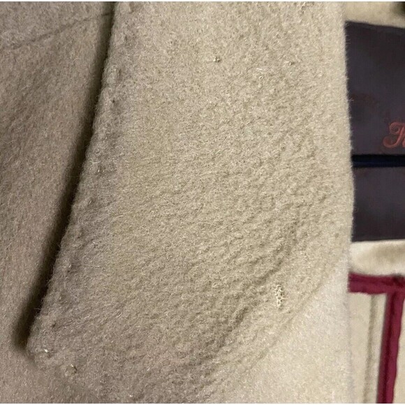 Wool Cashmere Trench Coat XL MEN TreVero Double Breasted Camel Tan Vintage - Picture 14 of 14